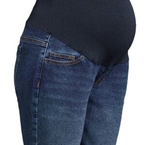 NWT Time and Tru Maternity Bermuda Raw Hem Full Panel Jean Shorts - Small 4-6